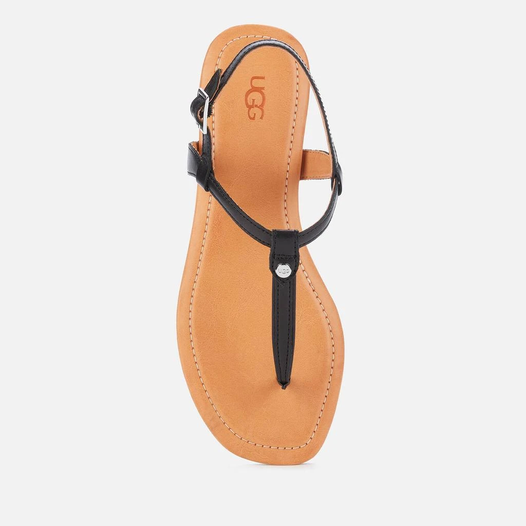 商品UGG|UGG Women's Madeena Leather Toe Post Sandals - Black,价格¥216,第3张图片详细描述