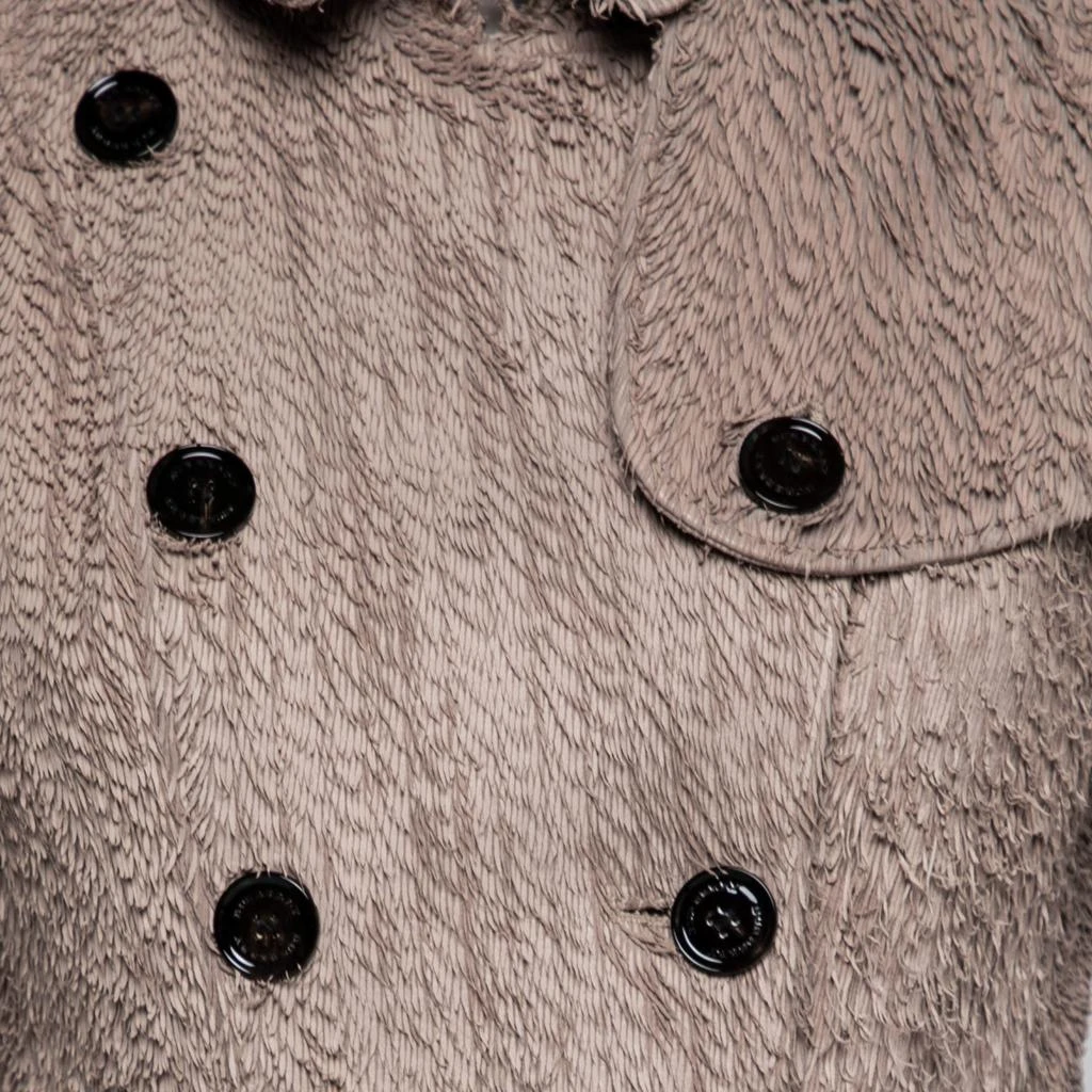 商品[二手商品] Burberry|Burberry Prorsum Cream Fringed Leather Double Breasted Coat S,价格¥4605,第3张图片详细描述