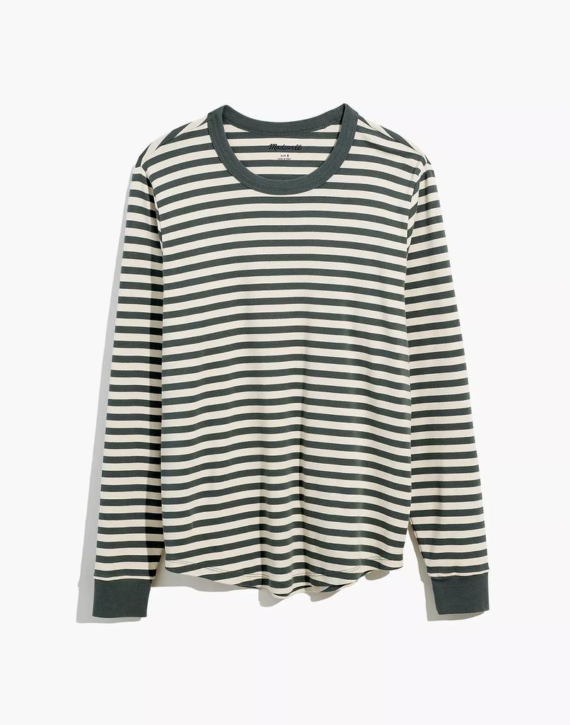 商品Madewell|Ribbed Long-Sleeve Relaxed Tee in Stripe,价格¥179-¥344,第6张图片详细描述