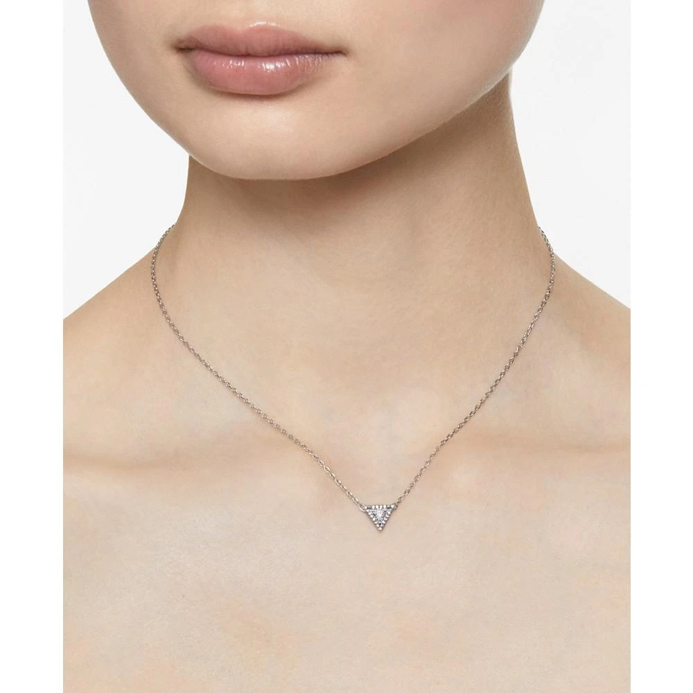 商品Swarovski|Silver-Tone Crystal Triangle Pendant Necklace, 14-1/8" + 2" extender,价格¥318,第4张图片详细描述