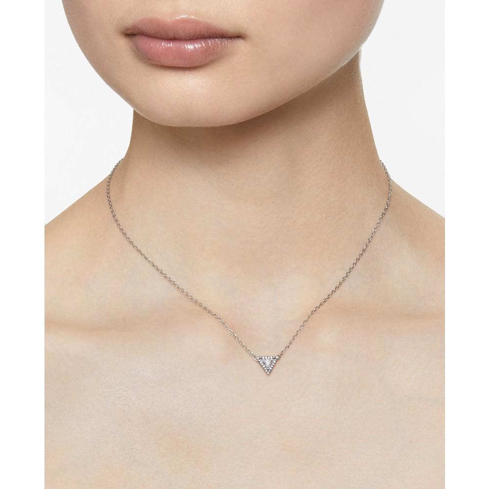 商品Swarovski|Silver-Tone Crystal Triangle Pendant Necklace, 14-1/8" + 2" extender,价格¥1070,第6张图片详细描述