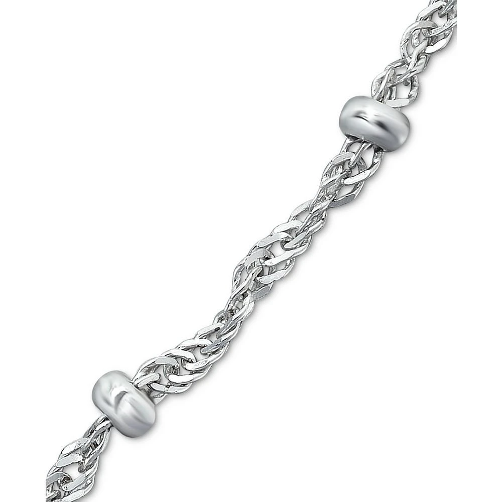 商品Giani Bernini|Sterling Silver Bracelet,  7-1/4" Singapore Small Beaded Chain,价格¥300,第3张图片详细描述