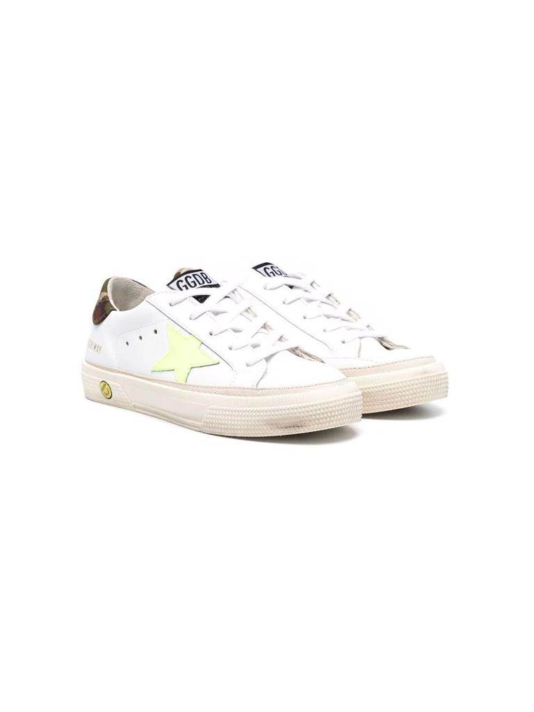 Golden Goose White Leather May Sneakers商品第1张图片规格展示