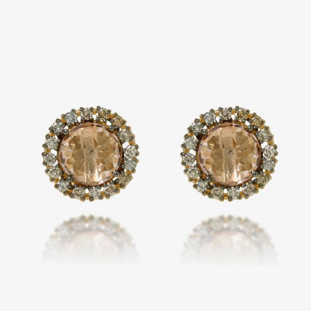 商品Suzanne Kalan|Suzanne Kalan 14K Yellow Gold, Morganite Topaz, and Diamond Stud Earrings PE199-YGMT,价格¥4058,第1张图片