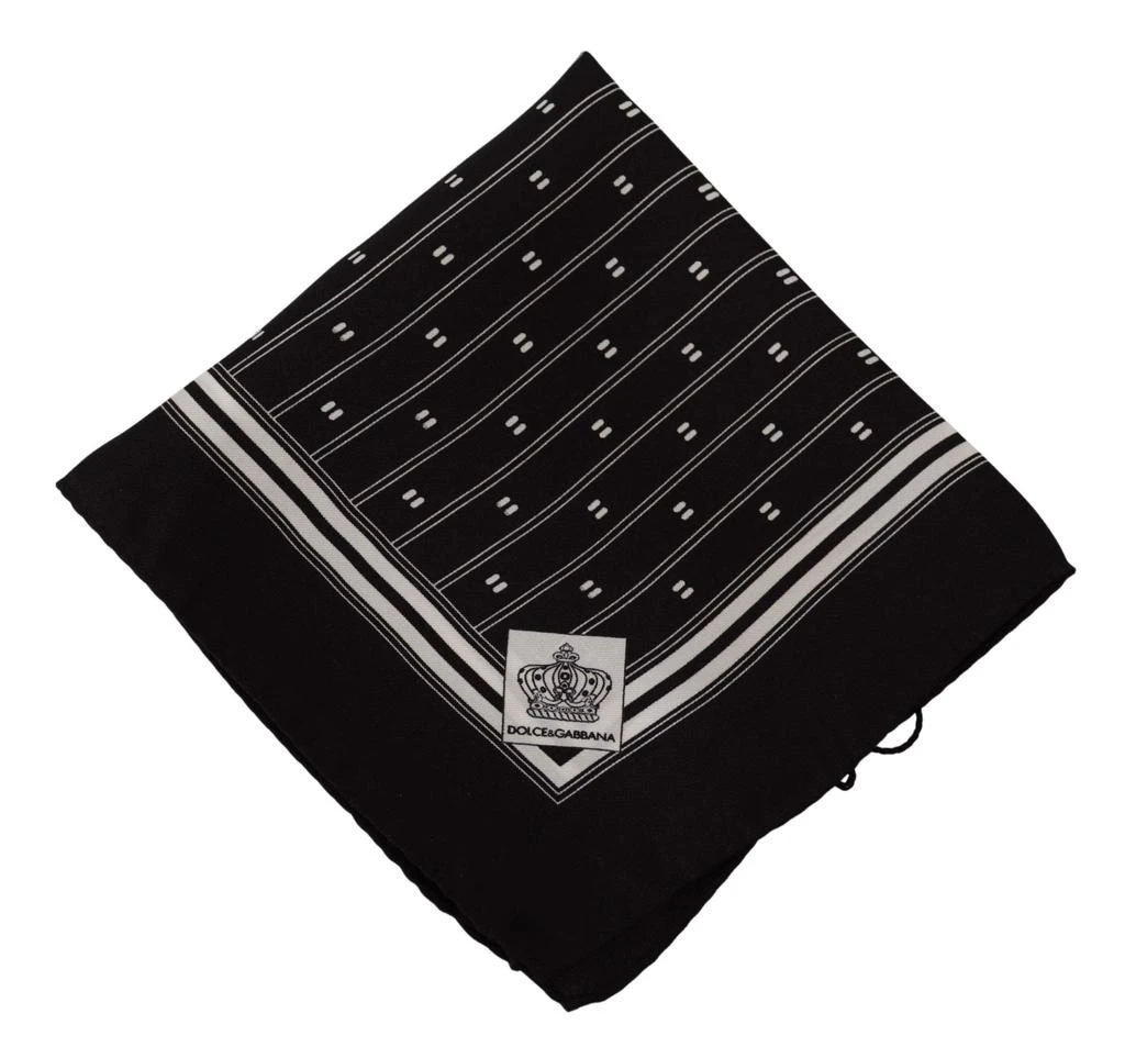 商品Dolce & Gabbana|Dolce & Gabbana Black Patterned Silk Square Handkerchief Scarf,价格¥706,第3张图片详细描述