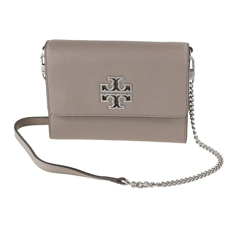 商品[国内直发] Tory Burch|托里·伯奇 TORY BURCH 奢侈品 TB女包 灰色荔枝纹牛皮革单肩斜挎小方包 67296 036,价格¥1353,第1张图片