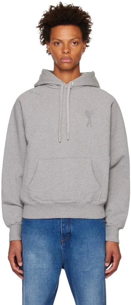 商品AMI|Gray Ami de Cœur Hoodie,价格¥1118,第1张图片