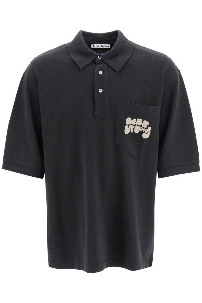 商品Acne Studios|Acne Studios Bubble Logo Embroidered Polo Shirt,价格¥1717,第1张图片