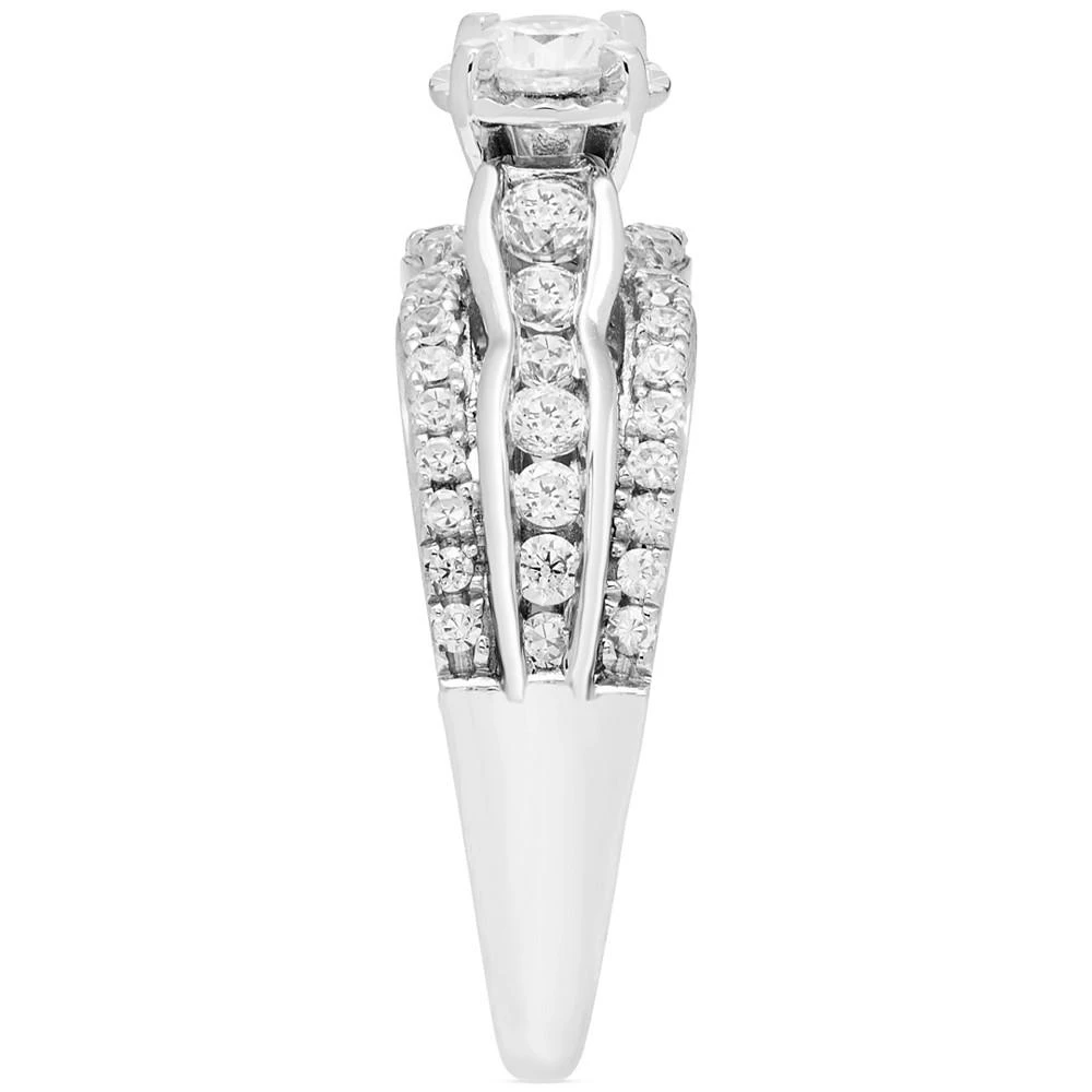 商品Macy's|Diamond Halo Multirow Engagement Ring (1 ct. t.w.) in 14k White Gold,价格¥15328,第4张图片详细描述