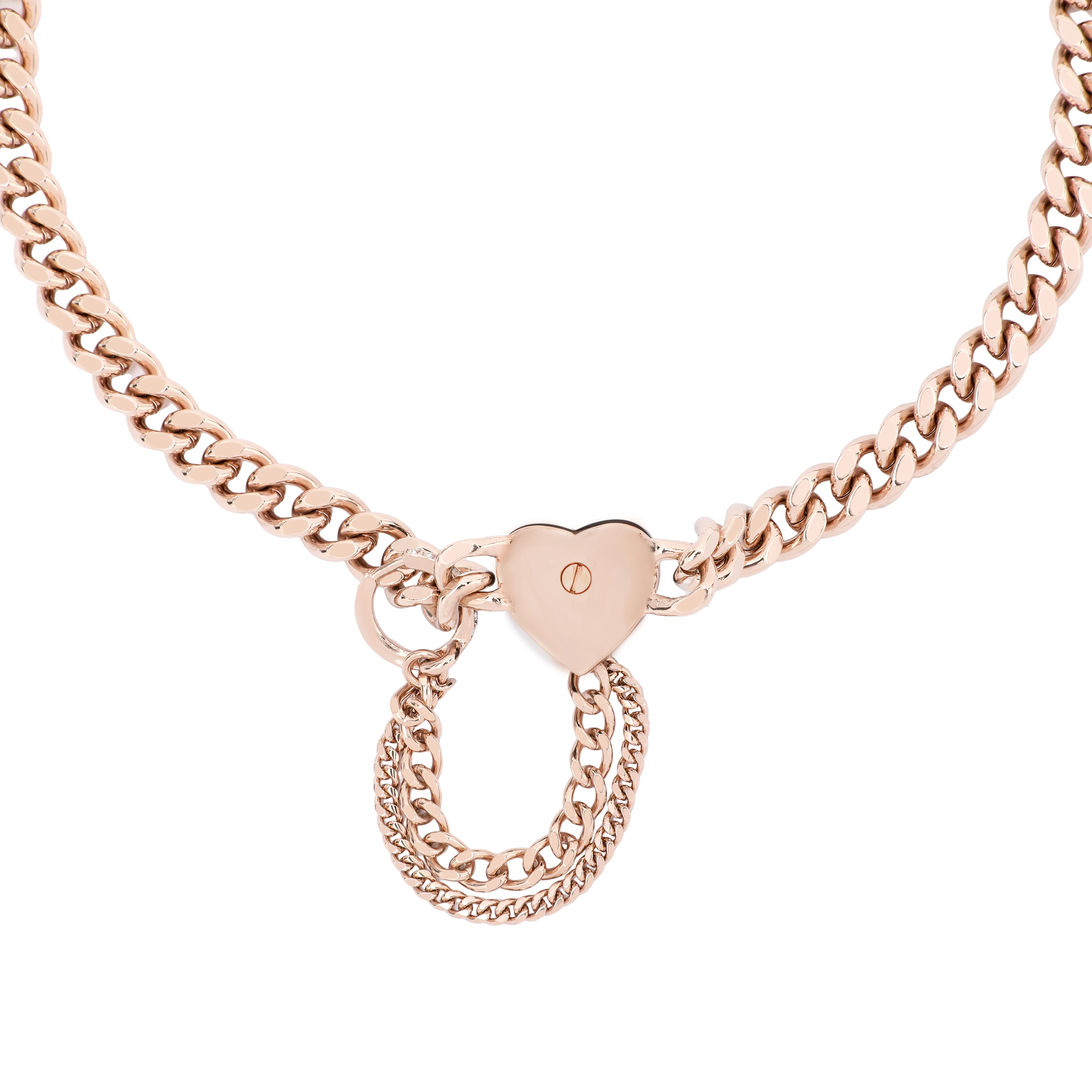 商品[国内直发] Chanel|香奈儿 粗链爱心吊坠 项链 女款 金色,价格¥10528,第4张图片详细描述