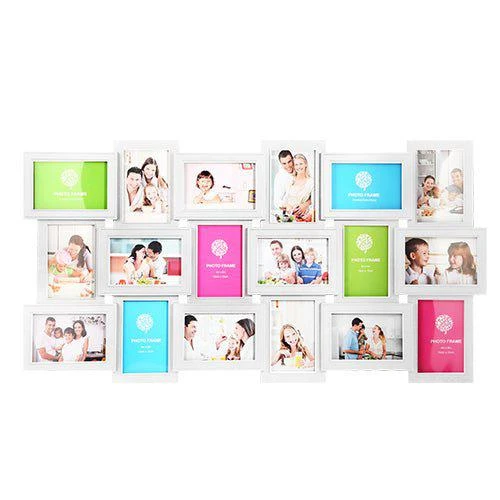 商品Fresh Fab Finds|12/18 Pictures Frames Collage for Photos in 4" x 6" Glass Protection Display Wall Mounting Gallery Home Decor Kit White,价格¥510,第1张图片