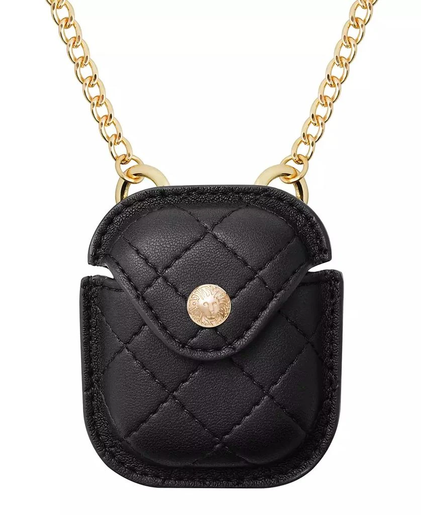 商品Anne Klein|Women's Black Faux Leather Quilted Case with Crossbody Chain designed for AirPods®,价格¥335,第1张图片