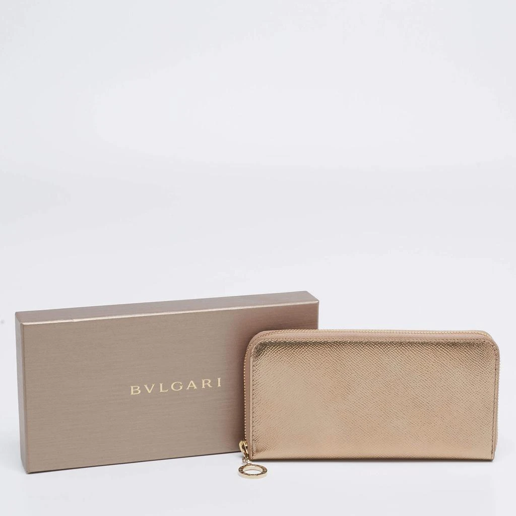 Bvlgari Metallic Gold Leather Bvlgari Bvlgari Zip Around Wallet 商品