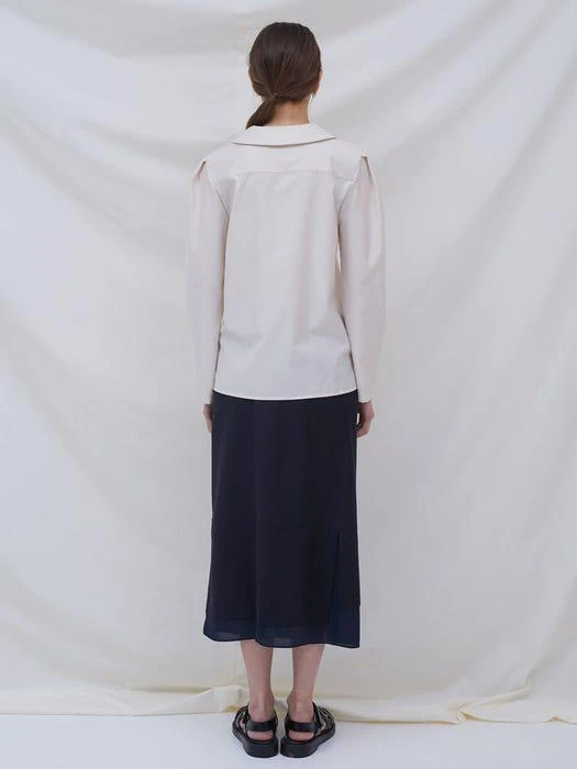 商品Nouve|Puff Sleeve Button Blouse_Light Beige,价格¥710,第4张图片详细描述