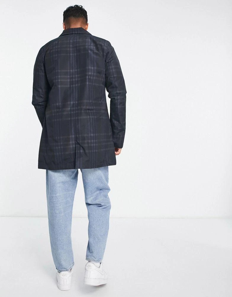 商品French Connection|French Connection trench coat in marine check,价格¥355,第2张图片详细描述