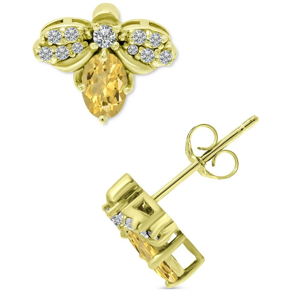 商品Giani Bernini|Cubic Zirconia Bee Stud Earrings in 18k Gold-Plated Sterling Silver, Created for Macy's,价格¥526,第3张图片详细描述