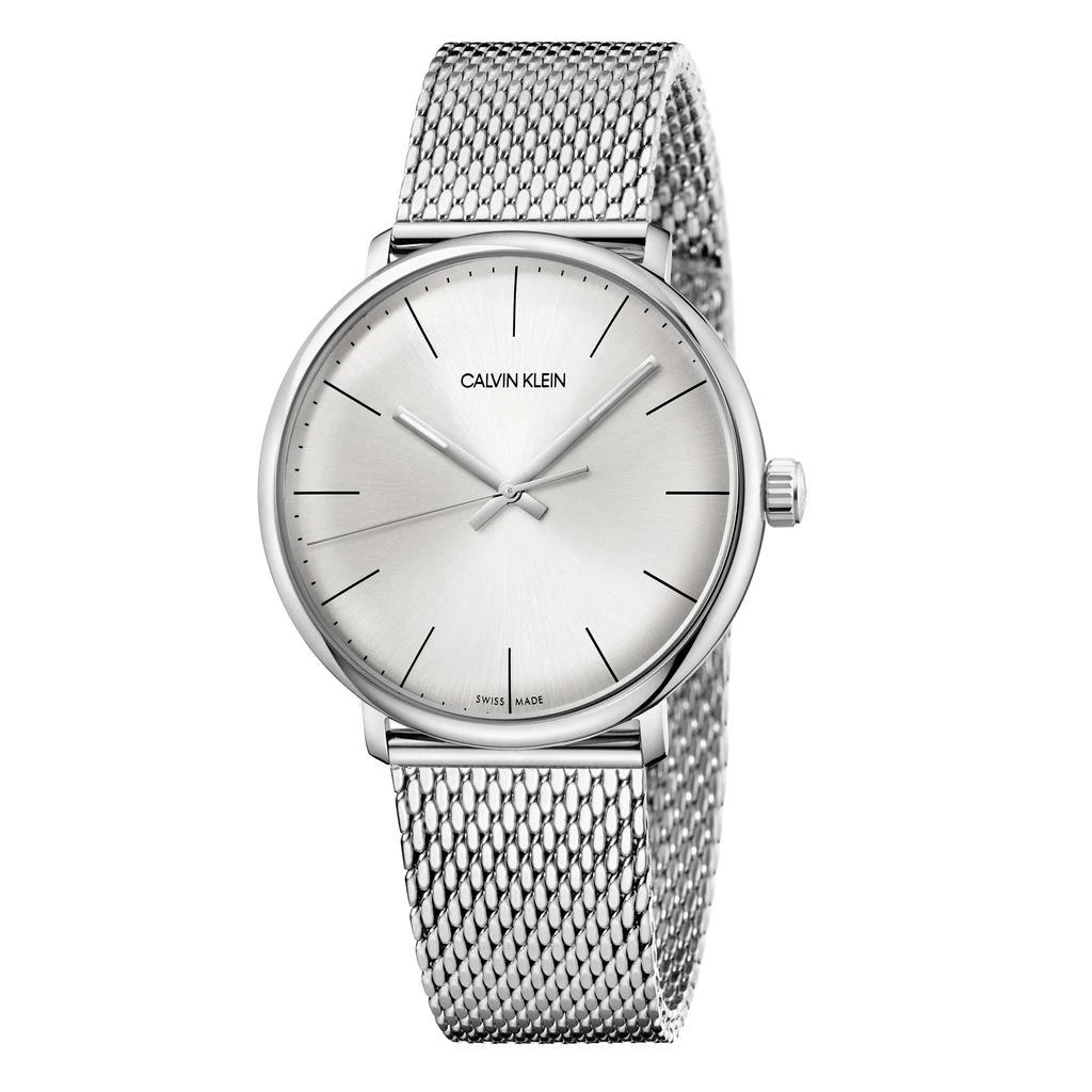 商品Calvin Klein|Calvin Klein Men's K8M21126 High Noon 40mm Silver Dial Steel Mesh Watch,价格¥378,第1张图片