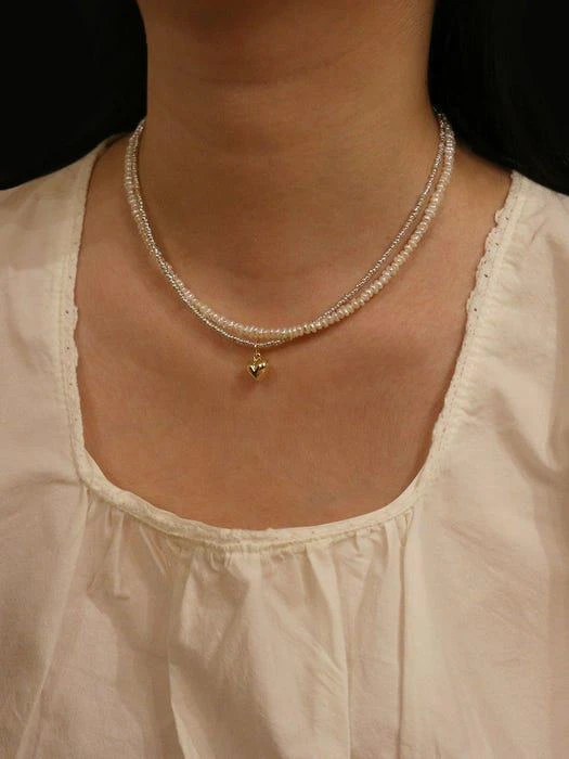 商品KINDABABY|Mini daily pearl heart beads necklace,价格¥435-¥645,第1张图片
