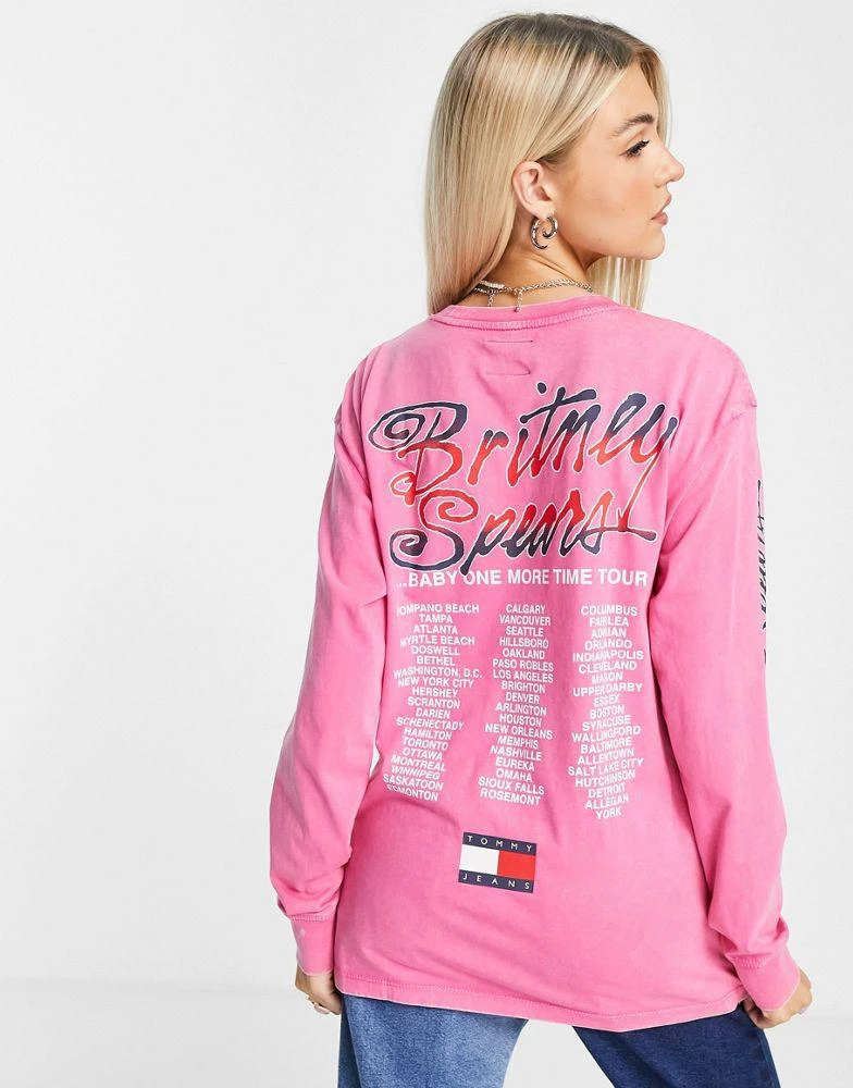 商品Tommy Hilfiger|Tommy Jeans x Music Edition Britney Spears oversized long sleeve t-shirt in pink,价格¥275,第2张图片详细描述