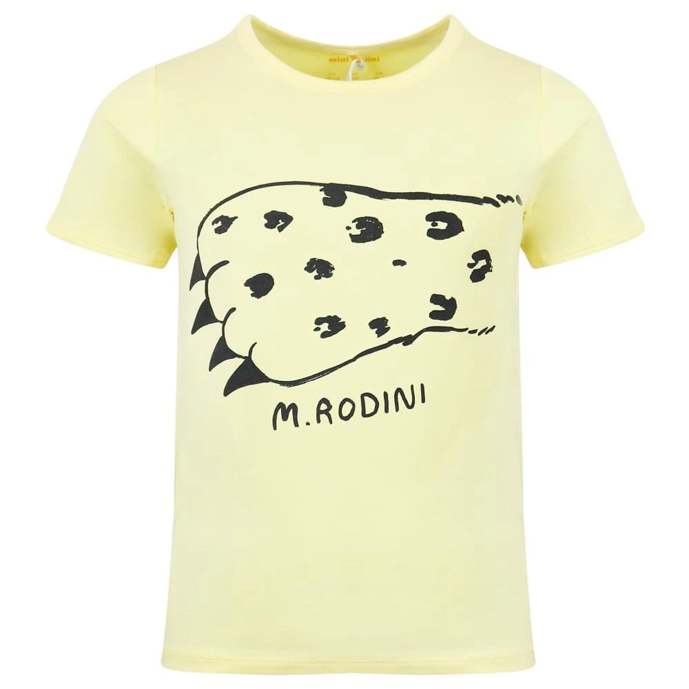商品Mini Rodini|Yellow Short Sleeve Mount Kilimanjaro T Shirt,价格¥88,第1张图片