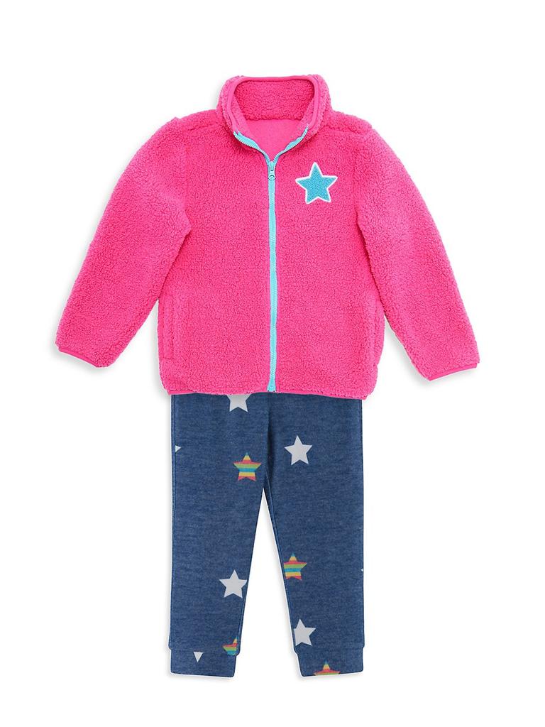 Little Girl's & Girl's Zip-Up Star Fleece商品第2张图片规格展示