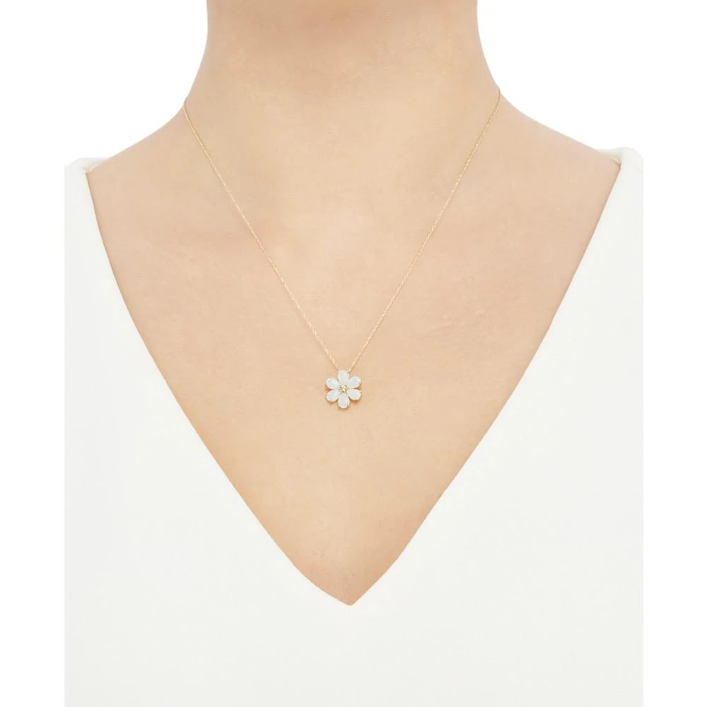 商品Macy's|Opal (1-1/2 ct. t.w.) & Diamond (1/20 ct. t.w.) Flower 18" Pendant Necklace in 14k Gold,价格¥2636,第2张图片详细描述