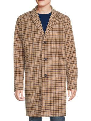 Addison Plaid Wool Blend Coat商品第1张图片规格展示