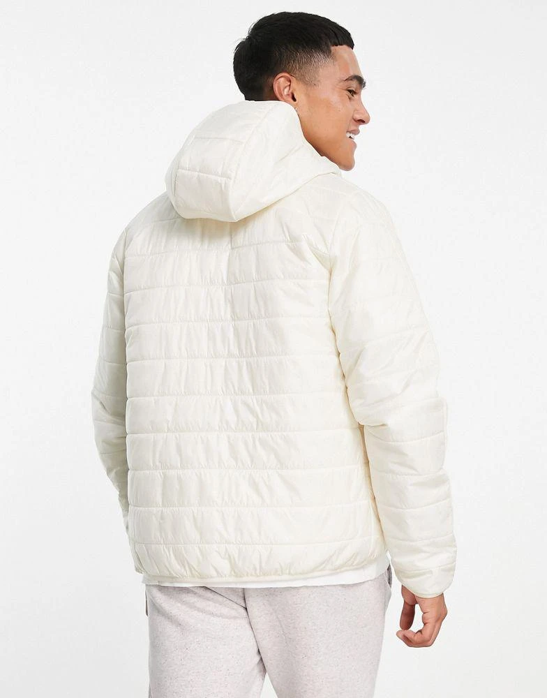 商品Adidas|adidas Originals Adicolor 3 stripe hooded puffer jacket in off white,价格¥521,第2张图片详细描述