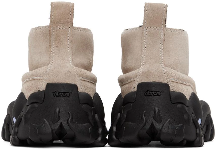 商品Alexander McQueen|Beige & Black Crimp Moccasin Boots,价格¥853,第2张图片详细描述