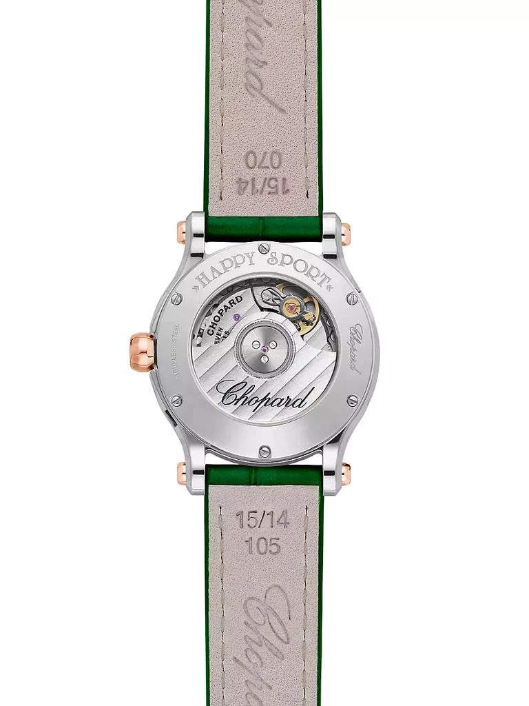 商品Chopard|Happy Sport 18K Rose Gold, Stainless Steel, Diamond, & Alligator Leather Strap Watch,价格¥63416,第4张图片详细描述