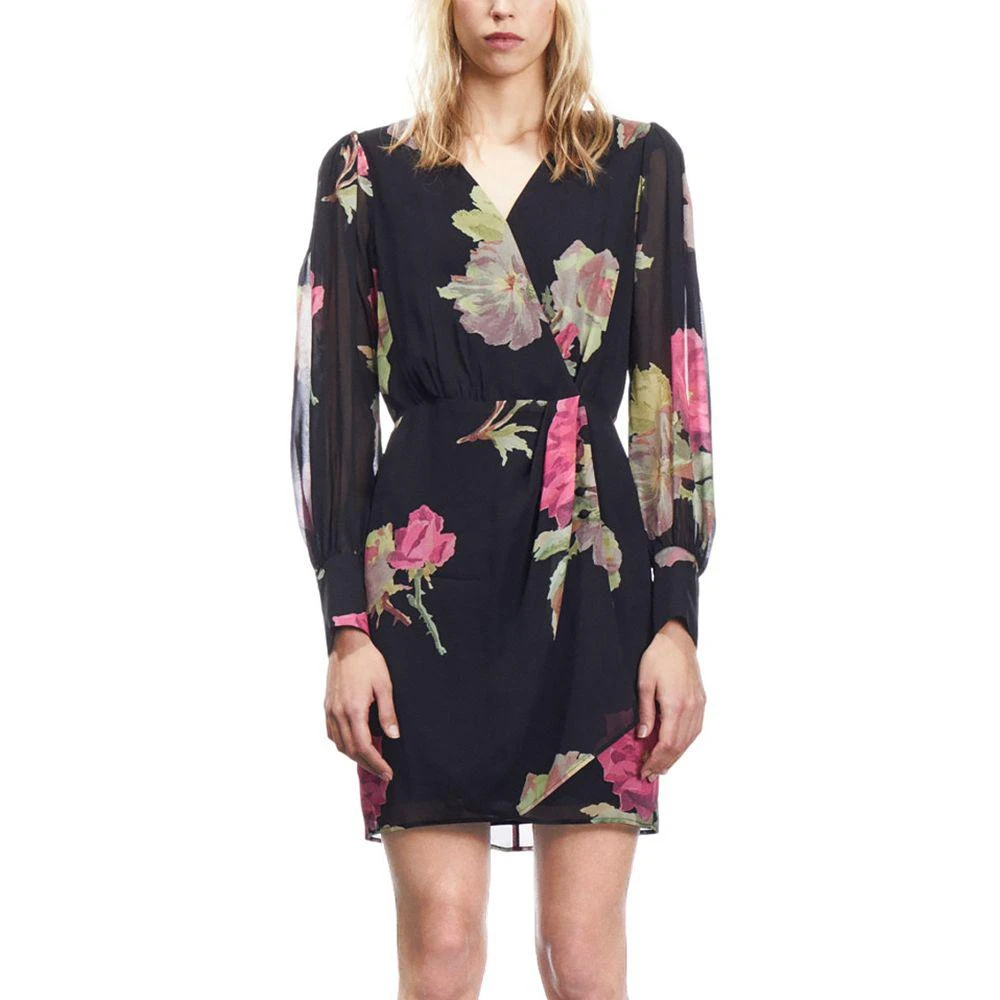 商品The Kooples|Rose Surplice Neck Mini Dress,价格¥1081,第1张图片