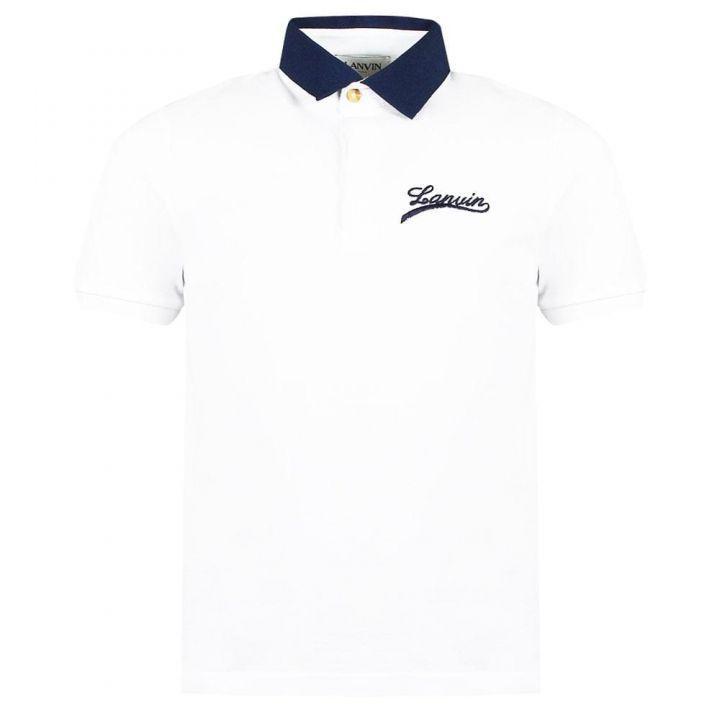 商品Lanvin|White Short Sleeve Polo Shirt,价格¥469,第1张图片