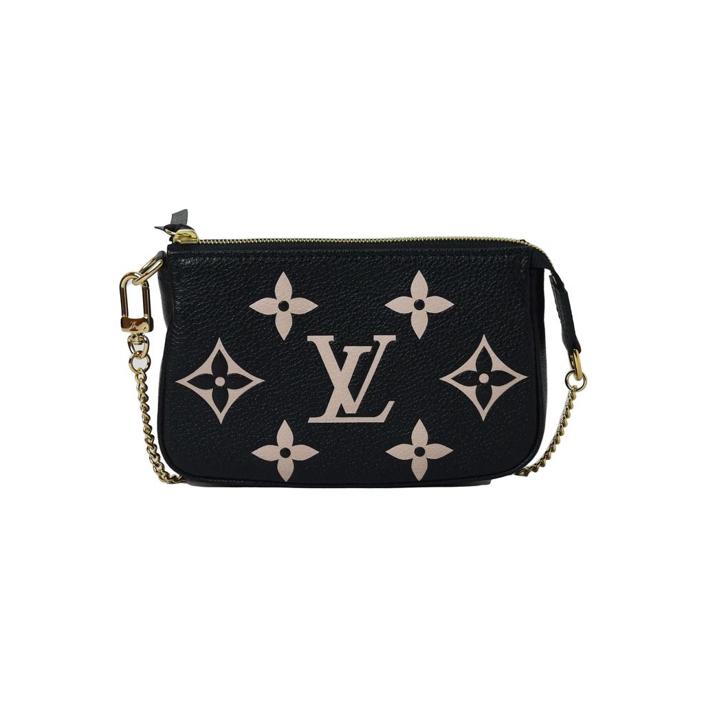 Louis Vuitton Mini Pochette Accessories Bicolor Monogram Empreinte Leather Black商品第3张图片规格展示