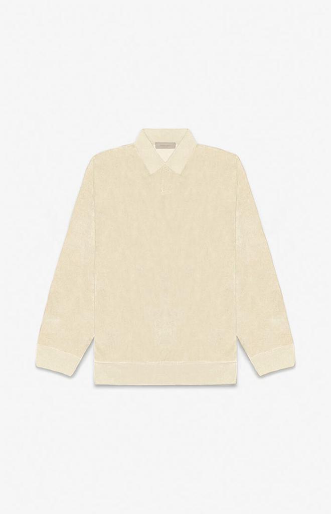 商品Essentials|Women's Egg Shell Velour Long Sleeve Polo Sweatshirt,价格¥538,第1张图片