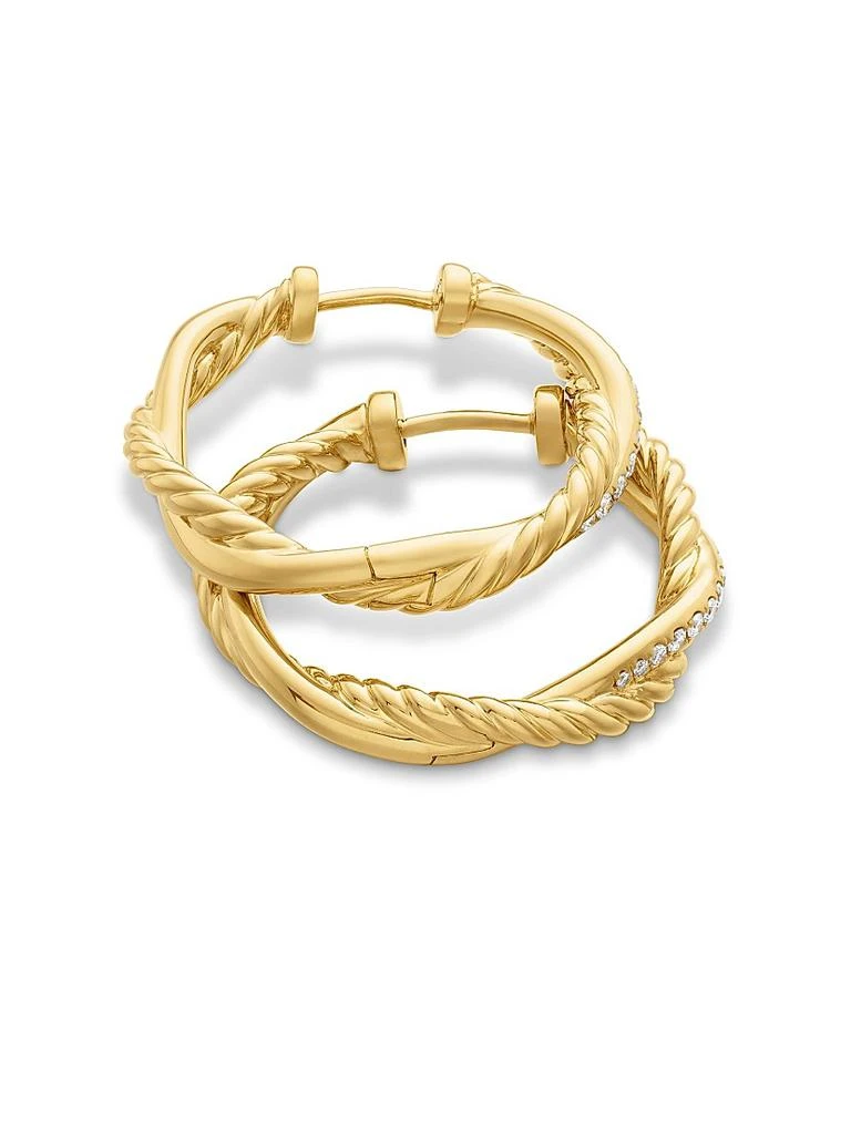 商品David Yurman|Petite Infinity Hoop Earrings in 18K Yellow Gold with Diamonds, 17.3MM,价格¥28108,第4张图片详细描述