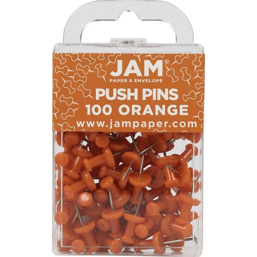 商品JAM Paper|Colorful Push Pins - Pushpins - 100 Per Pack,价格¥83,第1张图片