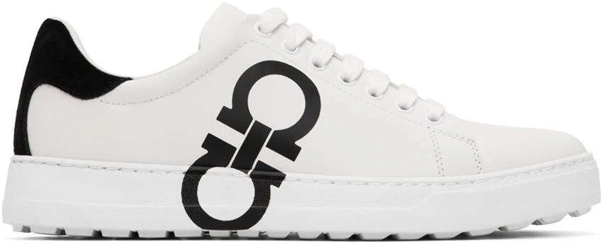 商品Salvatore Ferragamo|White Gancini Sneakers,价格¥2889,第1张图片