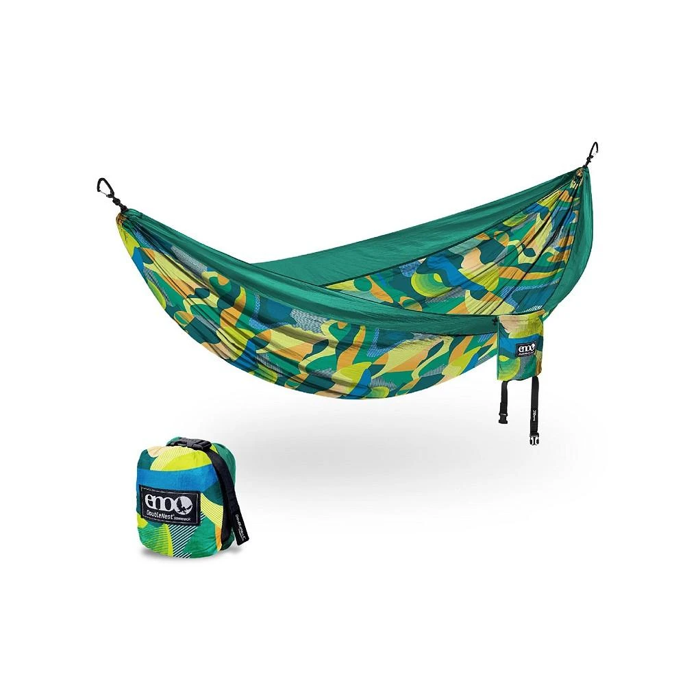 商品ENO|DoubleNest Hammock - Lightweight, Portable, 1 to 2 Person Hammock - For Camping, Hiking, Backpacking, Travel, a Festival, or the Beach - Retro/Emerald,价格¥632,第1张图片