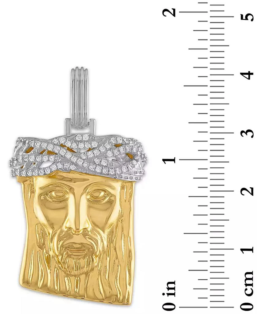 商品Esquire Men's Jewelry|Cubic Zirconia Jesus Portrait Pendant in Sterling Silver & 14k Gold-Plate, Created for Macy's,价格¥1294,第3张图片详细描述