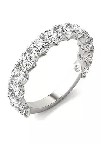 商品Charles & Colvard|Colvard Charles Colvard 2.08 Ct. T.w. Lab Created 3.5Mm Moissanite Semi Eternity Band In 14K Gold,价格¥9748,第1张图片