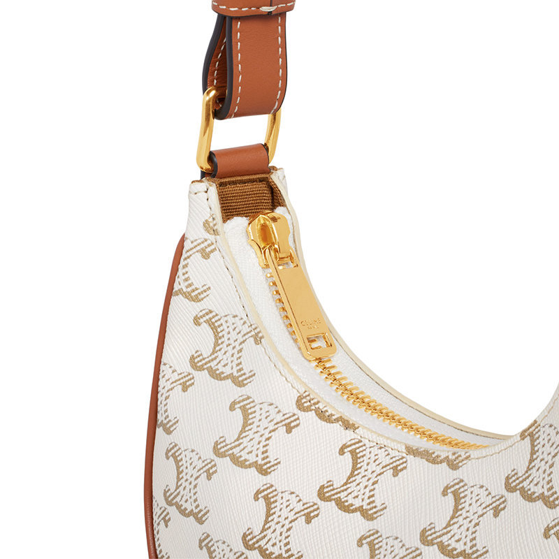 商品Celine|【预售3-7天】CELINE/赛琳 22春夏新款AVA系列 女士迷你白色凯旋老花牛皮革黄褐色肩带腋下单肩包10I602DS1.01TA,价格¥7339,第8张图片详细描述