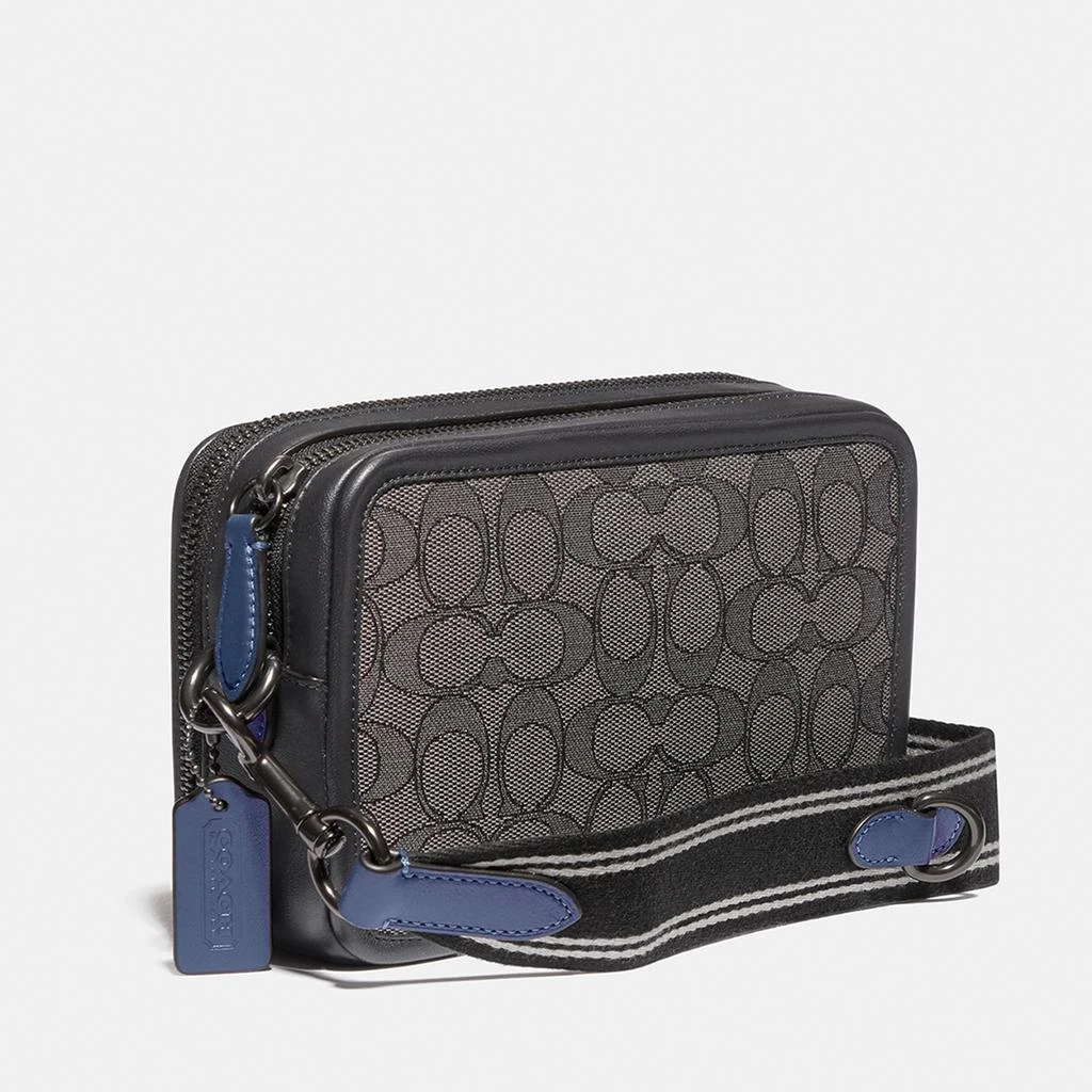 商品Coach|Coach Men's Signature Charter Cross Body Bag - Charcoal/Black,价格¥1748,第3张图片详细描述