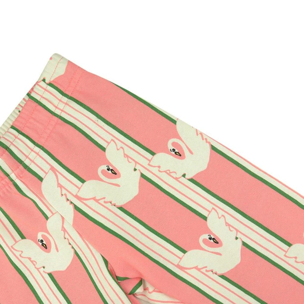 商品Mini Rodini|Pink Swan Pattern  Joggers,价格¥145,第2张图片详细描述