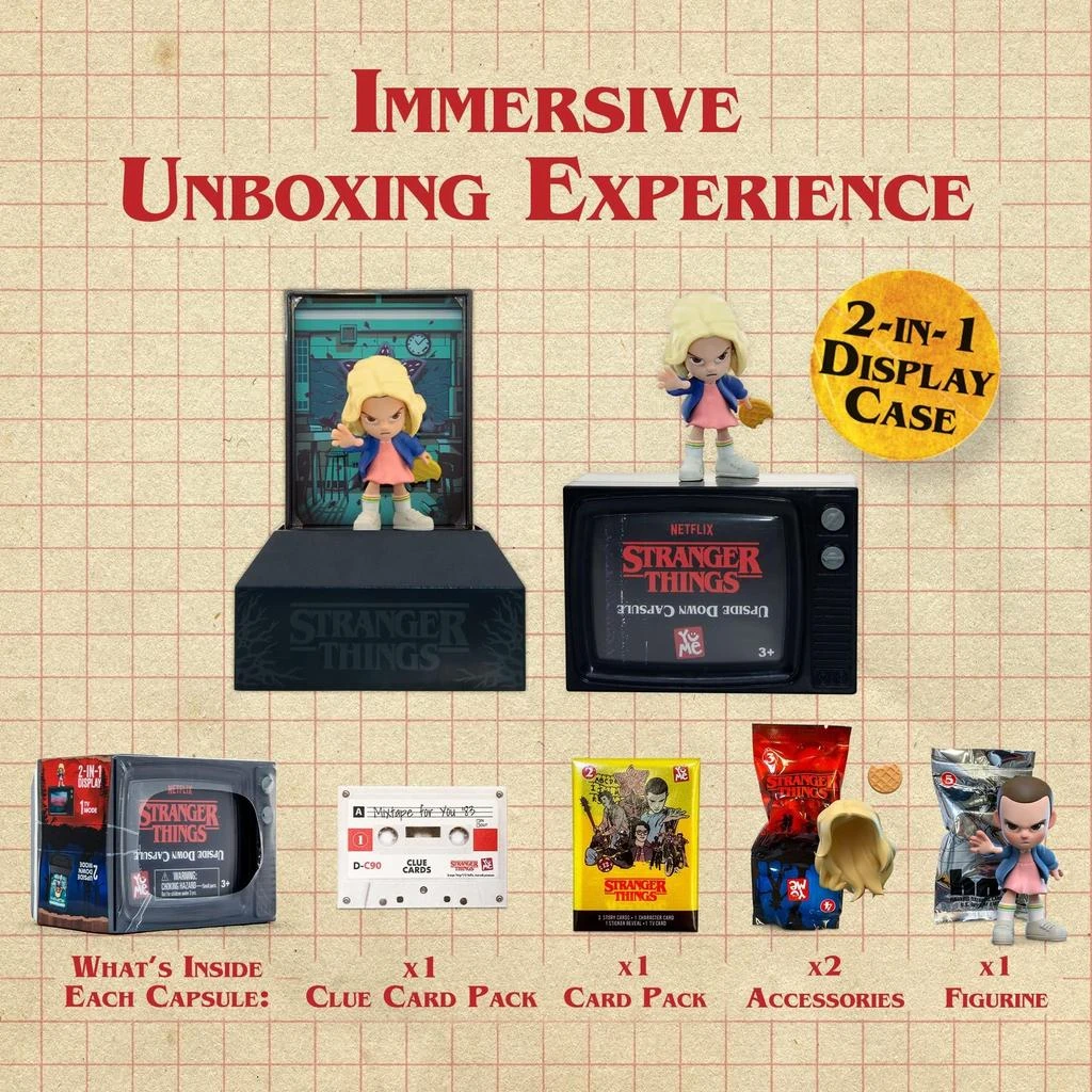 商品YuMe|YuMe Official Stranger Things Upside Down Capsules – Series One 2 Pack Vintage Blind Box Action Figures, Netflix Collectible Toys for Fans & Collectors, 80s-Inspired Mystery Gift,价格¥141,第5张图片详细描述