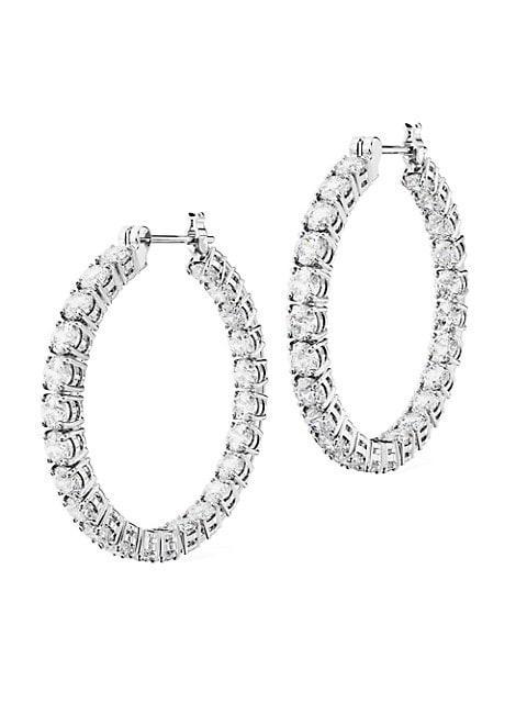商品Swarovski|Matrix Rhodium-Plated & Crystal Inside-Out Hoop Earrings,价格¥1253,第5张图片详细描述