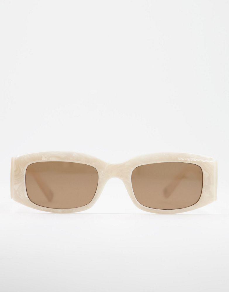 商品ASOS|ASOS DESIGN frame mid square sunglasses in white acetate transfer - WHITE,价格¥80,第6张图片详细描述