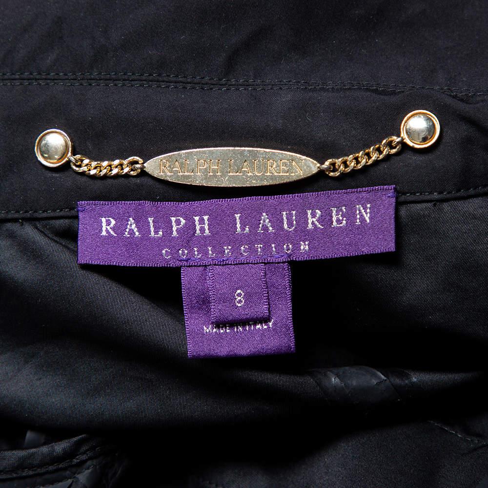 Ralph Lauren Collection Black Synthetic Zip Front Utility Coat M商品第6张图片规格展示