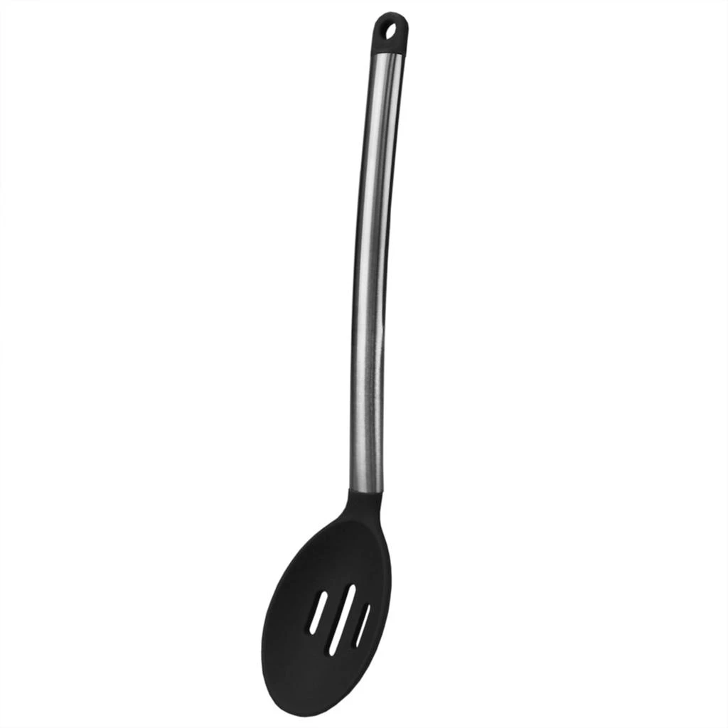 商品Home Basics|Home Basics Stainless Steel Silicone Slotted Spoon, Black,价格¥107,第3张图片详细描述