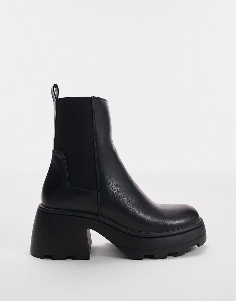 商品Topshop|Topshop Margot chunky chelsea boot in black,价格¥402,第4张图片详细描述