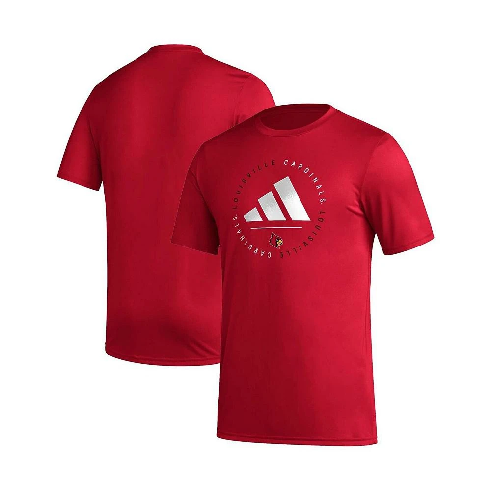 商品Adidas|Men's Red Louisville Cardinals Stripe Up AEROREADY Pregame T-shirt,价格¥234,第1张图片